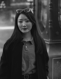 girl in front of Steam clock Gastown Vancouver, BC