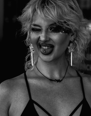 portrait of a girl at pride parade